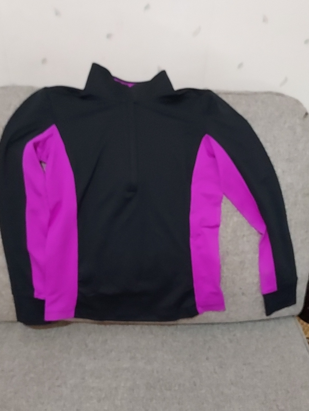 Under Armour Black and Purple Athletic Quarter-Zip Pullover